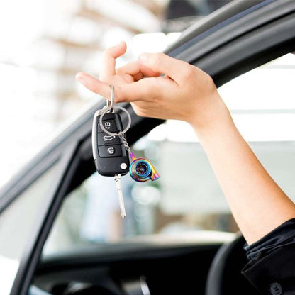 Porte-clé pour voiture Anneau métallique et chaînette solides