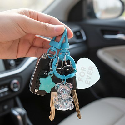 Porte clé pour voiture Médaillon cœur 