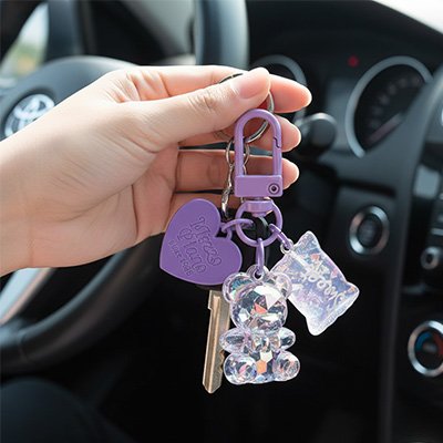 Porte clé pour voiture Mousqueton robuste ourson 