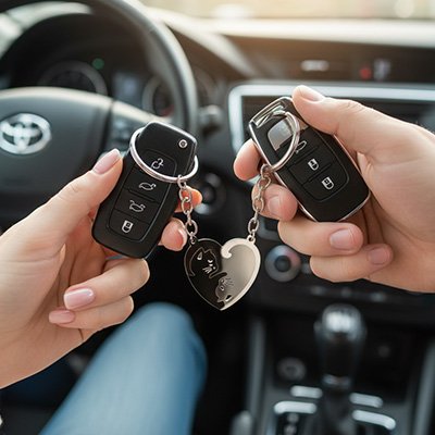 Porte clé voiture couple Compatibilité avec télécommandes de voiture