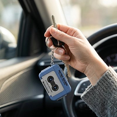 ​ Porte clef voiture en forme de magnétophone