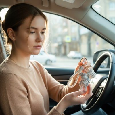 Porte clés ours en diamant femme voiture 
