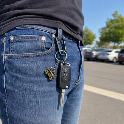 Porte cles voiture breloque en forme de locomotive à vapeur
