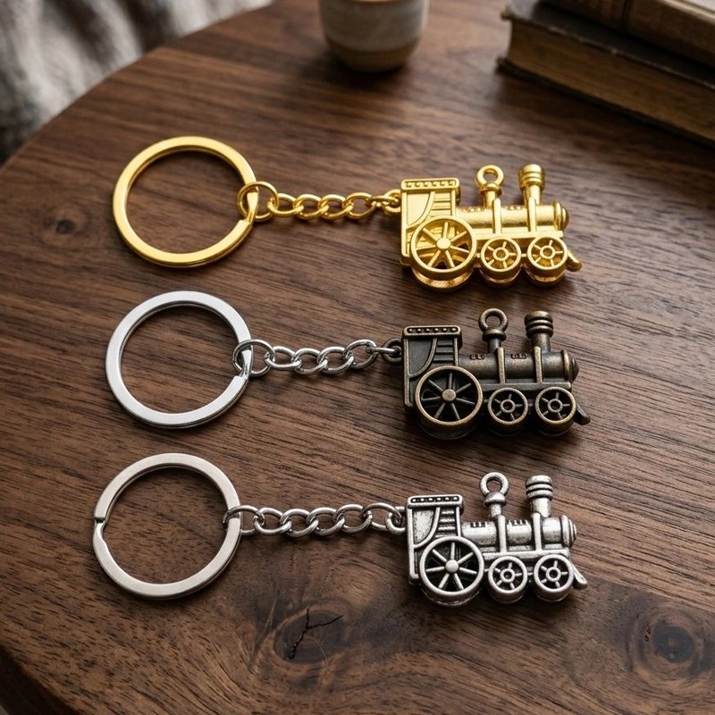 Porte cles voiture chaîne métallique reliant le mousqueton à la breloque décorative