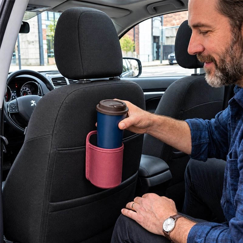 Porte gobelet pour voiture Rangement additionnel poche frontale 