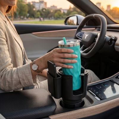 Porte gobelet pour voiture Support multi-fonction Organiseur central 