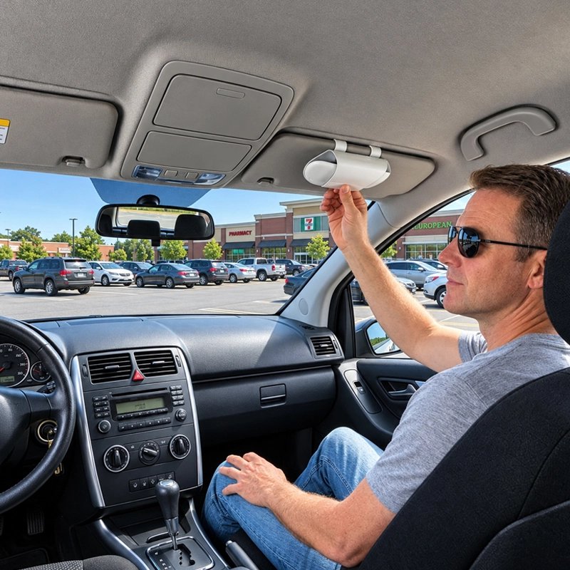Porte lunette voiture revêtement en simili cuir souple