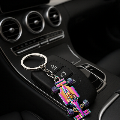 porte clé voiture de course colore design authentique