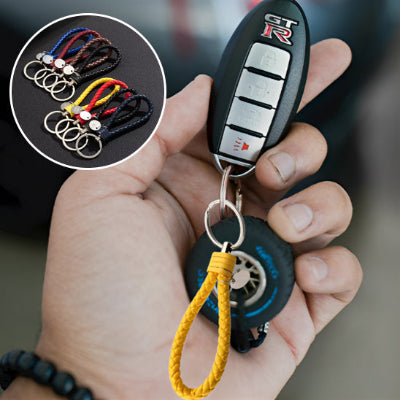 porte clé voiture cuir PU tisse personnalise