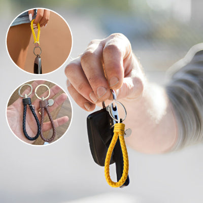 porte clé voiture tresse cuir  excellent cadeau 