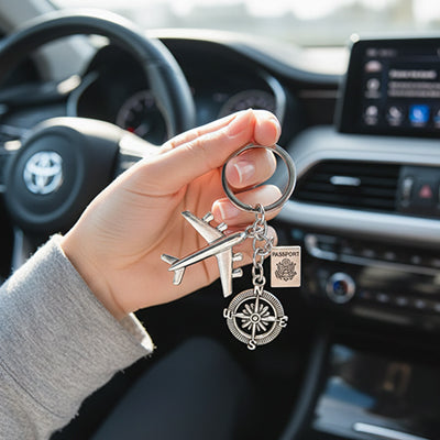 Porte clé avion terre pendentif 