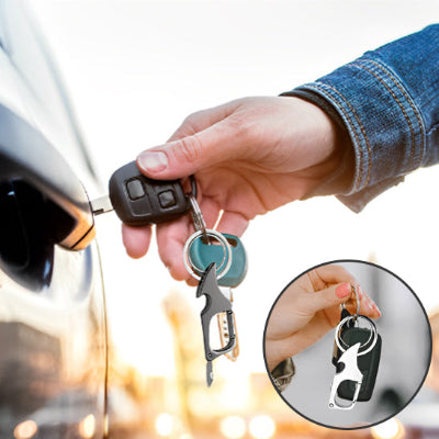 porte clés voiture multifonction décapsuleur et couteau intégré