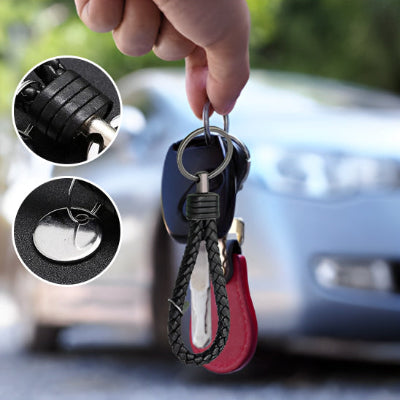 porte clé voiture cuir tresse noir accessoire élégant pour vos clés précieuses