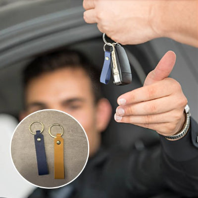 Porte clé voiture Élégance cuir véritable