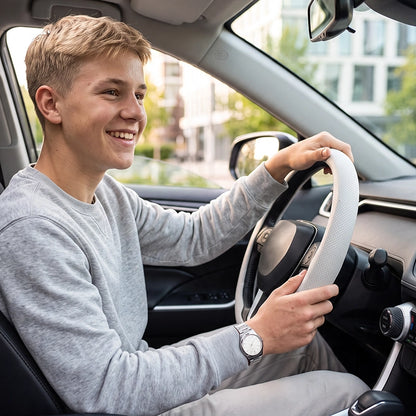 Protège volant cuir installation habitacle voiture