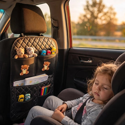 Rangement jouet voiture simili cuir matelassé 