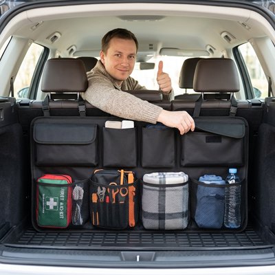 Rangement pour coffre voiture Poches latérales pour bouteilles
