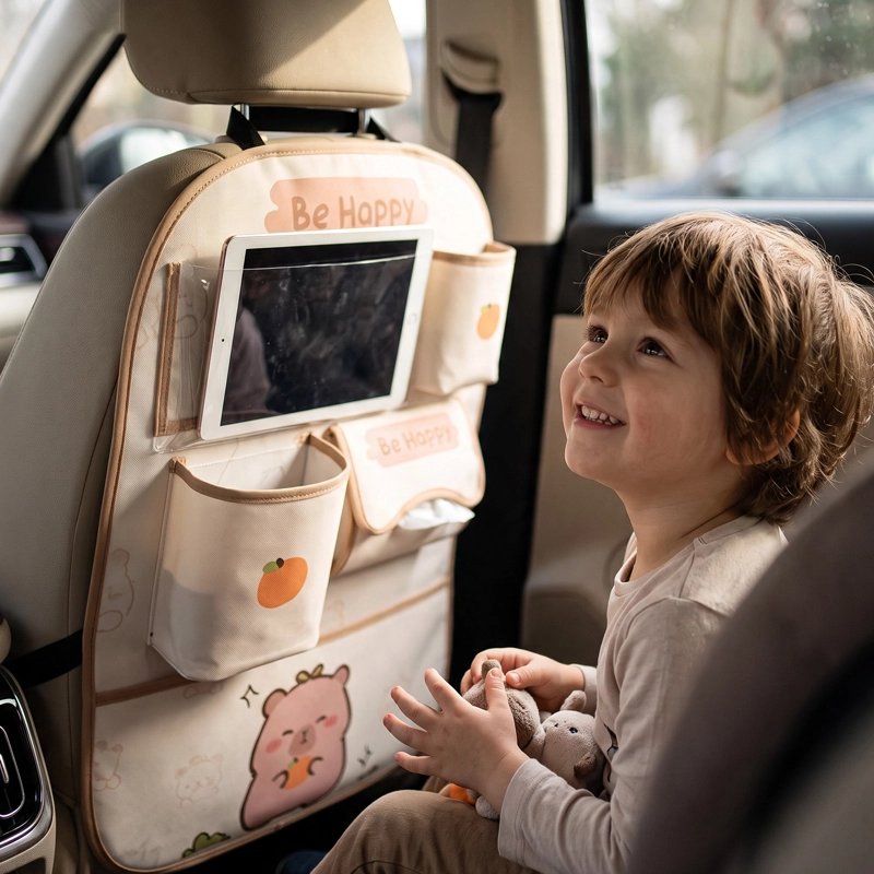 Rangement voiture enfant  Poche latérale élastique pour biberon ou une gourde