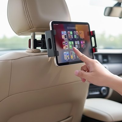Support tablette voiture S'adapte aux smartphones et tablettes de différentes tailles grâce à un système de pinces ajustables