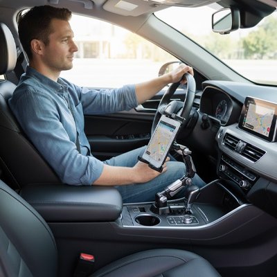 Support tablette voiture Support de verre pour tablette et téléphone de voiture