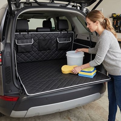 Tapis de coffre voiture Poches de rangement intégrées Compartiments muraux