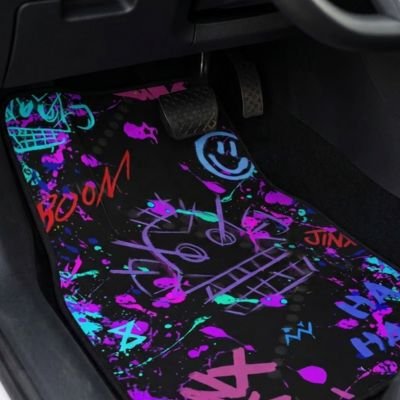 Tapis pour voiture Motifs graphiques néon colorés
